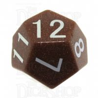 TDSO Goldstone Gold 16mm Precious Gem D12 Dice