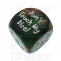 Chessex Gemini Copper & Green Don't Touch My Dice! Logo D6 Spot Dice