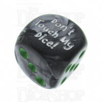 Chessex Gemini Black & Grey Don't Touch My Dice! Logo D6 Spot Dice