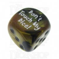 Chessex Gemini Black & Gold Don't Touch My Dice! Logo D6 Spot Dice