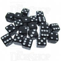Koplow Opaque Black & White Square Cornered 8mm 20 x D6 Spot Dice Set