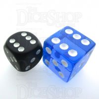 Koplow Transparent Blue Square Cornered 19mm D6 Spot Dice