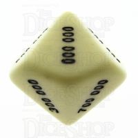 Koplow Opaque Ivory Value Hundred Thousands D10 Dice