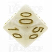 TDSO Pearl White & Gold Percentile Dice