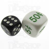 Koplow Opaque White Money Dice - USA Dollar JUMBO 20mm D6 Dice