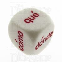 Koplow Opaque White Language Spanish Interrogative Question D6 Dice