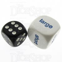 Koplow Opaque White Size Comparison JUMBO 20mm Dice