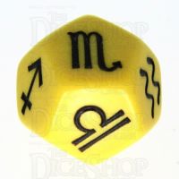 Koplow Opaque Yellow Astrology Signs D12 Dice