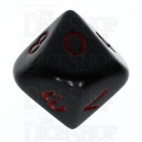 Koplow Opaque Black & Red D10 Dice