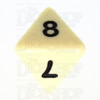 Koplow Opaque Ivory & Black D8 Dice