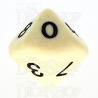 Koplow Opaque Ivory & Black D10 Dice