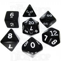 Koplow Opaque Black & White 7 Dice Polyset