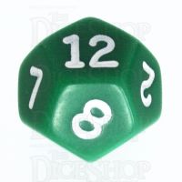 Koplow Opaque Green & White D12 Dice