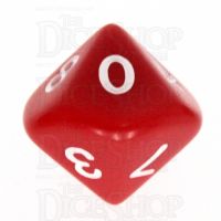 Koplow Opaque Red & White D10 Dice
