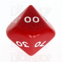 Koplow Opaque Red & White Percentile Dice