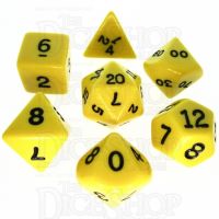Koplow Opaque Yellow & Black 7 Dice Polyset