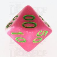 TDSO Duel Pink & White with Green Percentile Dice - Discontinued