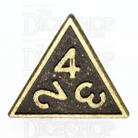 TDSO Metal Fire Forge Ancient Brass D4 Dice
