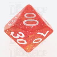 TDSO Galaxy Glitter Red & Yellow Percentile Dice