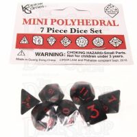 Koplow Opaque Black & Red MINI 10mm 7 Dice Polyset