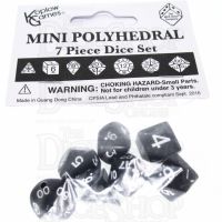 Koplow Opaque Black & White MINI 10mm 7 Dice Polyset