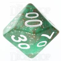 TDSO Galaxy Glitter Green & Red Percentile Dice