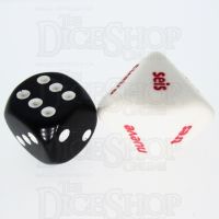Koplow Opaque White Spanish Number JUMBO 20mm D10 Dice