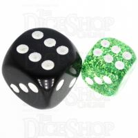 TDSO Glitter Green 12mm D6 Spot Dice