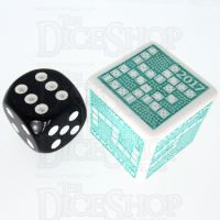 Dice Maniacs Club DMC Opaque White & Turquoise 2017 LARGE 22mm D6 Dice LTD EDITION