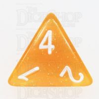 TDSO Translucent Glitter Orange D4 Dice