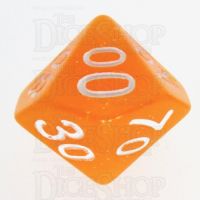 TDSO Translucent Glitter Orange Percentile Dice