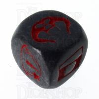 CLEARANCE Pearl Black Various Demon Logos Unknown Origin D6 Dice