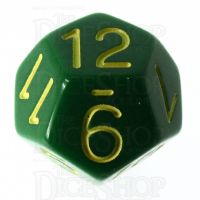 Role 4 Initiative Opaque Green & Gold D12 Dice