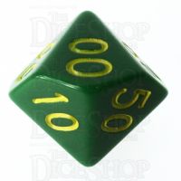 Role 4 Initiative Opaque Green & Gold Percentile Dice
