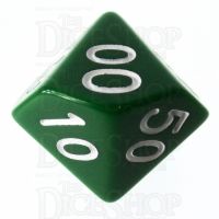 Role 4 Initiative Opaque Green & White Percentile Dice