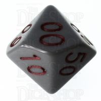 Role 4 Initiative Opaque Grey & Red Percentile Dice