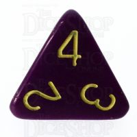 Role 4 Initiative Opaque Purple & Gold D4 Dice
