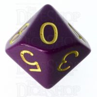Role 4 Initiative Opaque Purple & Gold D10 Dice