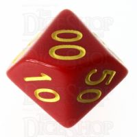Role 4 Initiative Opaque Red & Gold Percentile Dice