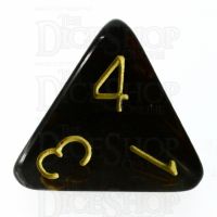 Role 4 Initiative Translucent Black & Gold D4 Dice