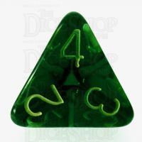 Role 4 Initiative Translucent Green & Gold D4 Dice