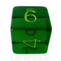 Role 4 Initiative Translucent Green & Gold D6 Dice