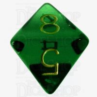 Role 4 Initiative Translucent Green & Gold D8 Dice