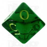 Role 4 Initiative Translucent Green & Gold D10 Dice