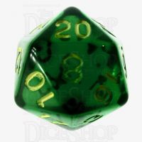 Role 4 Initiative Translucent Green & Gold D20 Dice