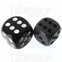 Role 4 Initiative Opaque Grey & Black 14mm D6 Spot Dice