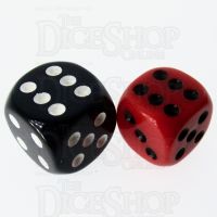 Role 4 Initiative Opaque Red & Black 14mm D6 Spot Dice