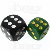 Role 4 Initiative Opaque Green & Gold 14mm D6 Spot Dice