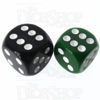 Role 4 Initiative Opaque Green & White 14mm D6 Spot Dice