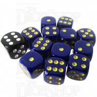 Role 4 Initiative Opaque Blue & Gold 12 x D6 14mm Dice Set